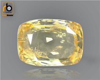 Natural Unheated & Untreated Certified Yellow Sapphire (Pokhraj)  4.76  CTS.  (  63927  DIN  )